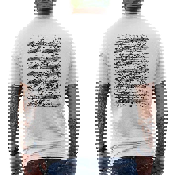 パルティータロ短調ソロヴァイオリンヨハン・セバスティアン・バッハ メンズTシャツ バックプリント