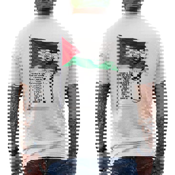 パレスチナフリーパレスチナフリーガザパレスチナ国旗 メンズTシャツ バックプリント
