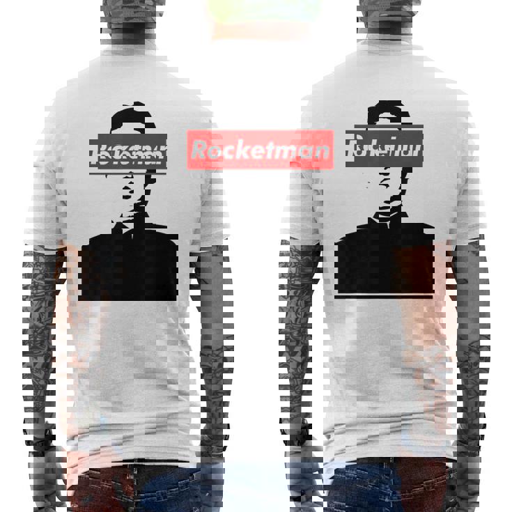 パロディ Kim Jung Un Rocketman ボックスロゴtシャツ メンズTシャツ バックプリント