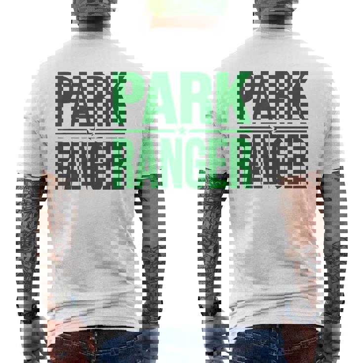 パークレンジャーパークランドワイルドライフフォレスト法執行機関 メンズTシャツ バックプリント