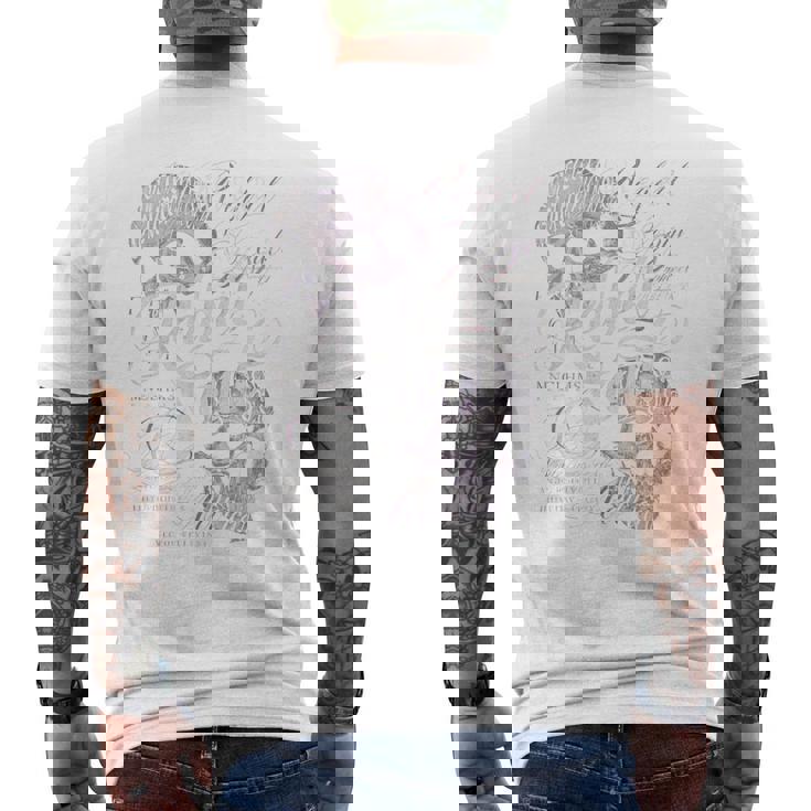 ヒップホップ アーバン ヴィンテージ エッジの効いた Y2k バックプリント ストリートウェア スカル 長袖tシャツ メンズTシャツ バックプリント