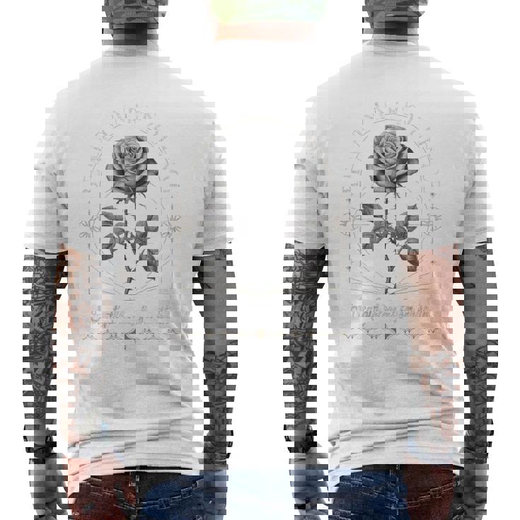 ヒップホップ アーバン ヴィンテージ ヒップスター Y2k Hip Hop バックプリント ストリートウェア ローズ メンズTシャツ バックプリント