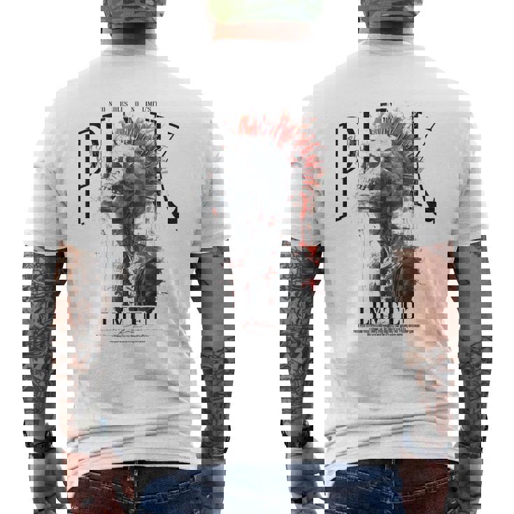 ヒップホップ ヴィンテージ エッジの効いた Y2k バックプリント ストリートウェア パンク スカル メンズTシャツ バックプリント