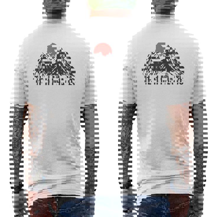 ヒマラヤ ネパール ブータン インド エベレスト メンズTシャツ バックプリント