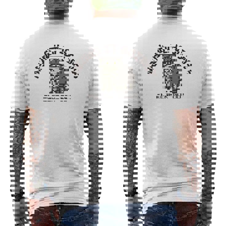 ピクセル アニマルズ マヌルネコ Manul Pallas's Cat 黒フォント メンズTシャツ バックプリント