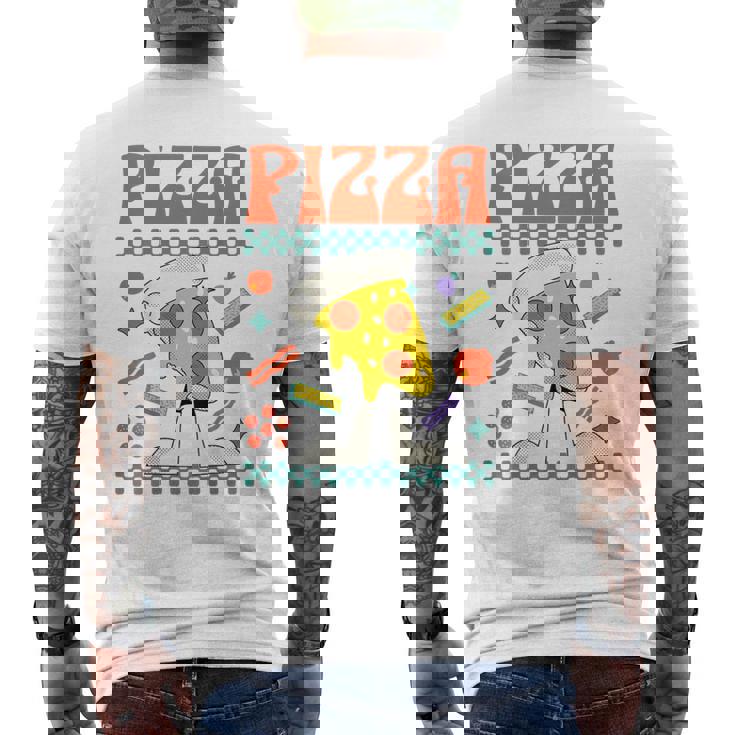 ピザ愛好家 ピザピース メンズTシャツ バックプリント