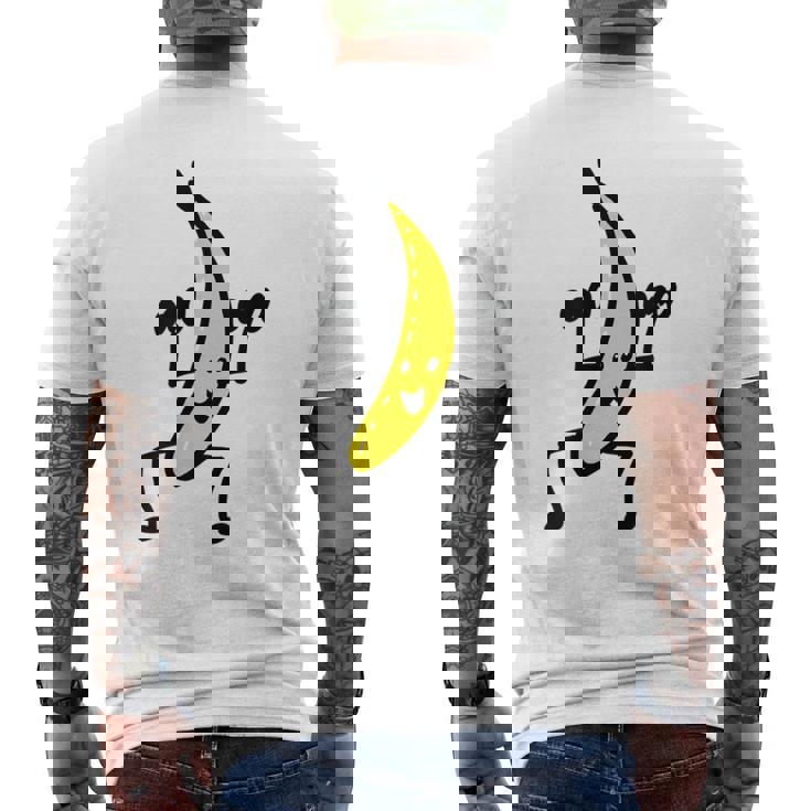 メンズ ファニースティックフィギュア フィットネス バナナダンベル トレーニング メンズTシャツ バックプリント