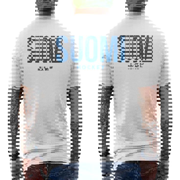 フィンランド スオミ ホッケー アンティーク調 ヴィンテージ レトロ メンズTシャツ バックプリント