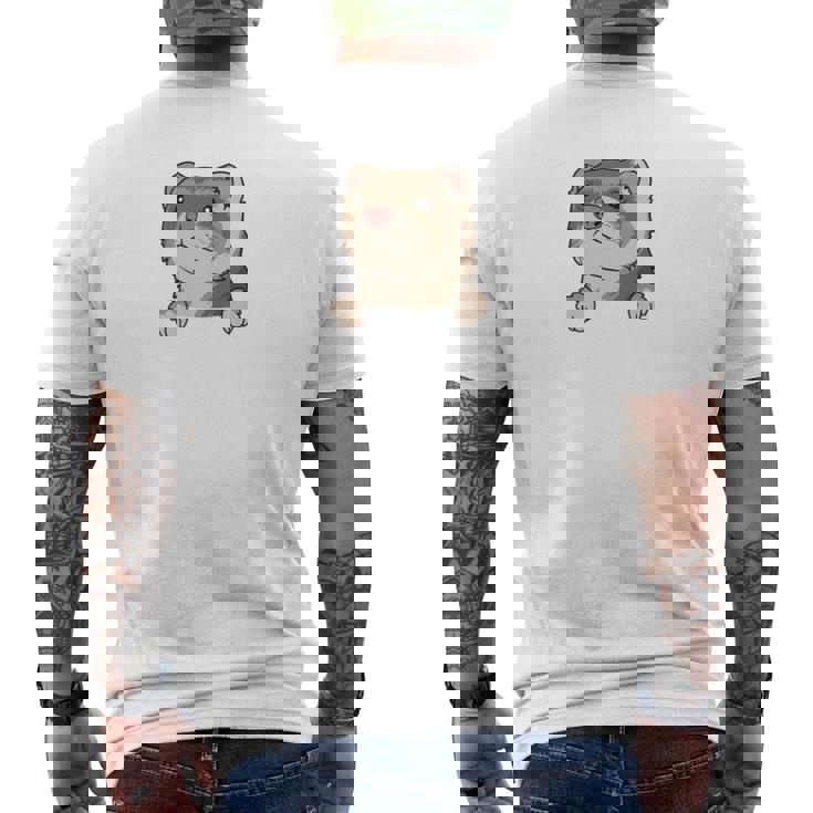 フェレット・イン・ア・ポケット ペット ファニー フェレット 長袖tシャツ メンズTシャツ バックプリント