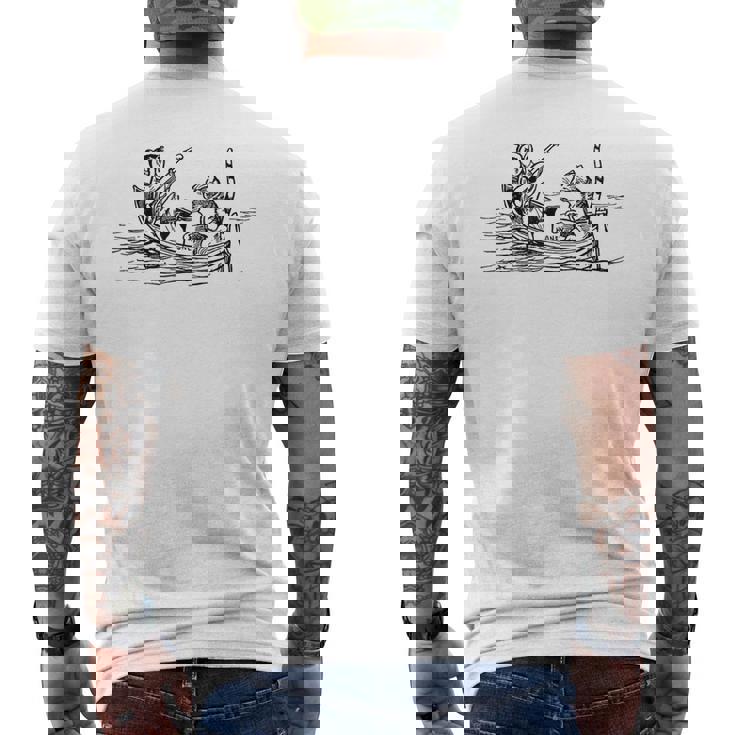 フクロウとプッシーキャット エドワード・リア メンズTシャツ バックプリント