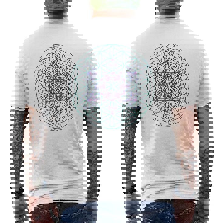 フラワーオブライフ メタトロンキューブ1シンボルtシャツ メンズTシャツ バックプリント