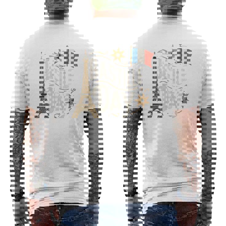 フランスの国旗 ヴィンテージ バスティーユの日 2019 パリ 1789 フランス 長袖tシャツ メンズTシャツ バックプリント