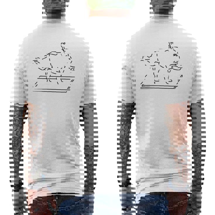 フレンチブルドッグ ヨガ 犬 Frenchie メンズTシャツ バックプリント