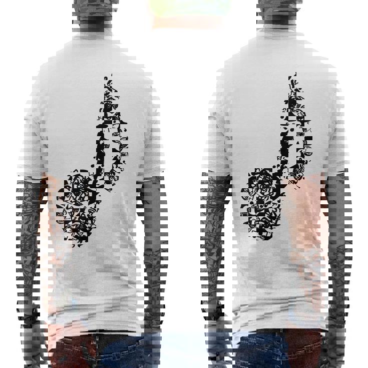 フレンチホルン愛好家 メンズTシャツ バックプリント