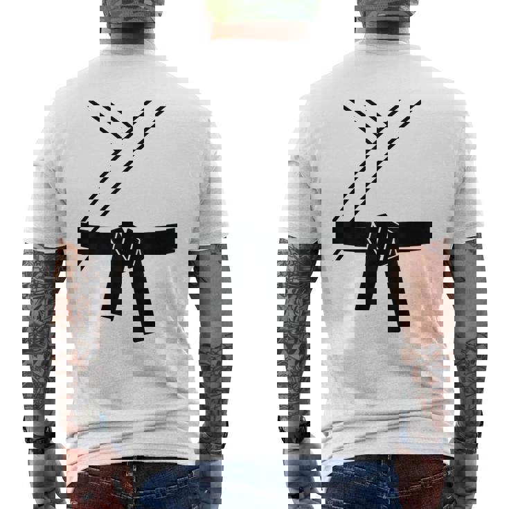 ブラックベルトコスチューム 空手着 柔道 テコンドー カンフー 武道 メンズTシャツ バックプリント