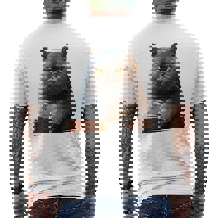 ブリティッシュショートヘア猫猫ママ猫ママかわいい猫 長袖tシャツ メンズTシャツ バックプリント