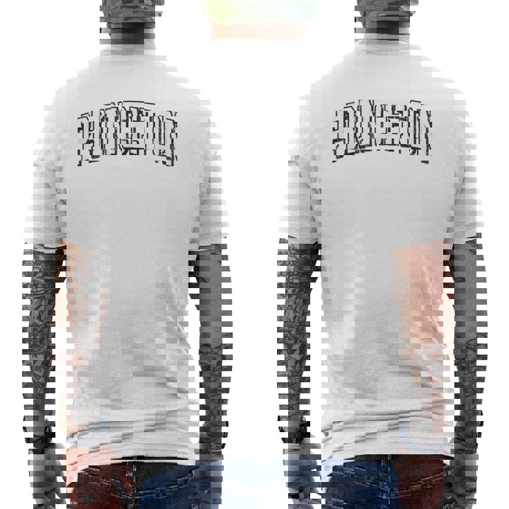 プリンストン テキサス ビンテージ アスレチック スポーツ B&W プリント メンズTシャツ バックプリント