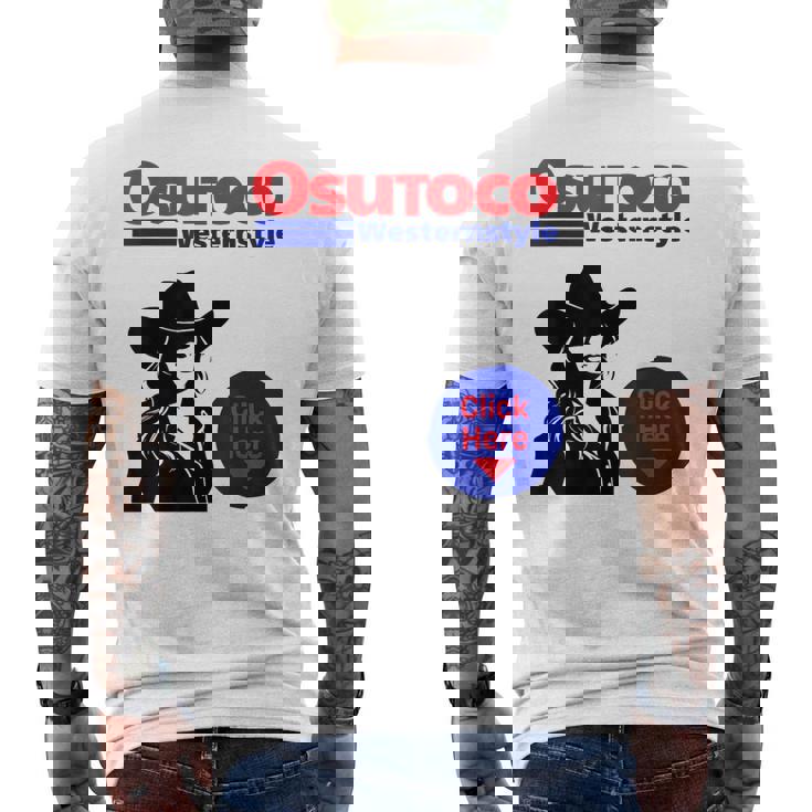 プレゼント パロディ 面白い ウエスタン メンズTシャツ バックプリント