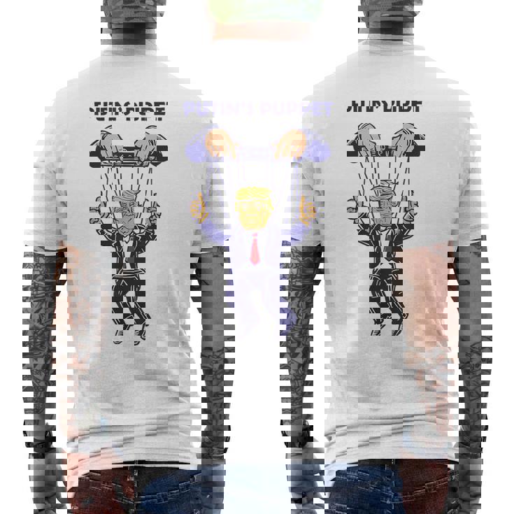 プーチンの操り人形トランプはロシアの資産政治パロディです メンズTシャツ バックプリント