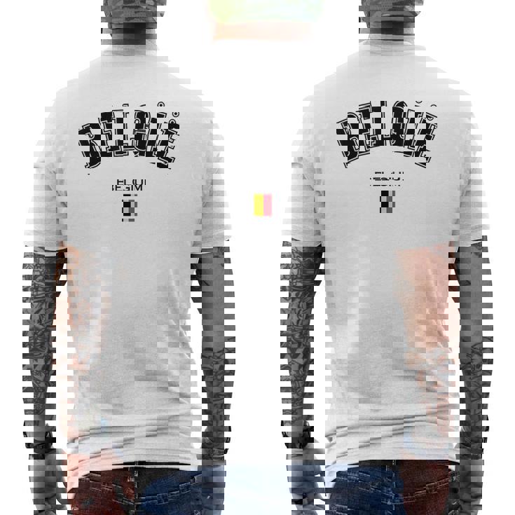 ベルギー ベルギー ベルギー国旗 愛国的 国家的お土産 メンズTシャツ バックプリント