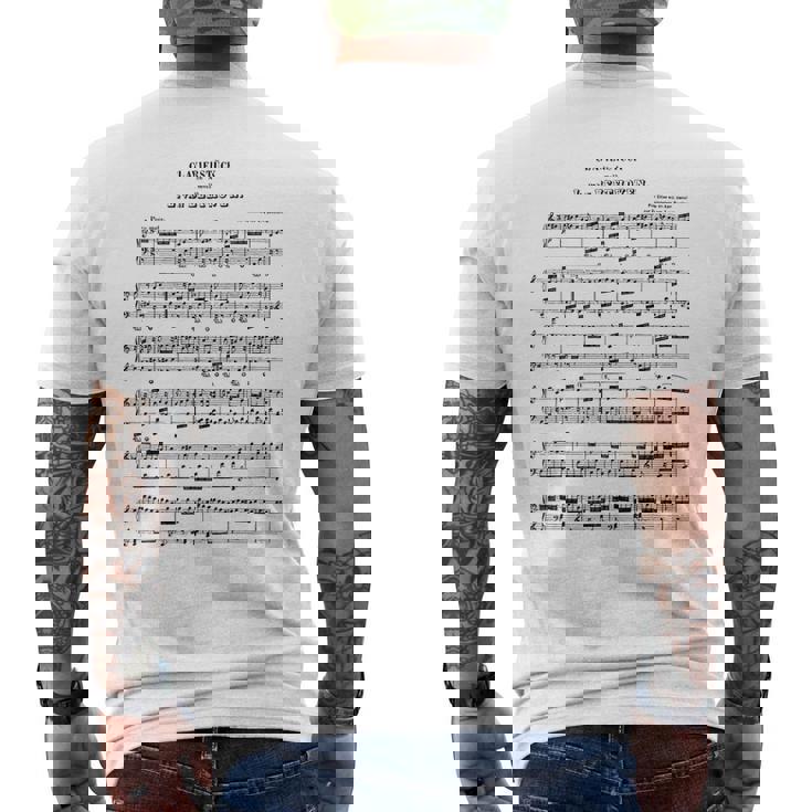 ベートーヴェン 楽譜 ピアノ ピアニスト メンズTシャツ バックプリント