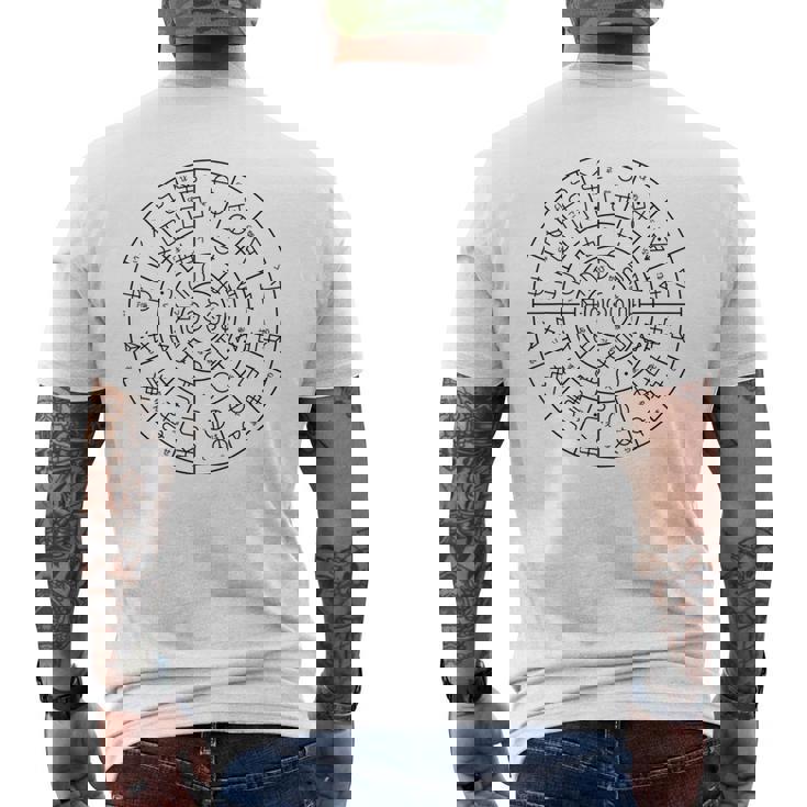 ホツマ文字によるフトマニ図 メンズTシャツ バックプリント