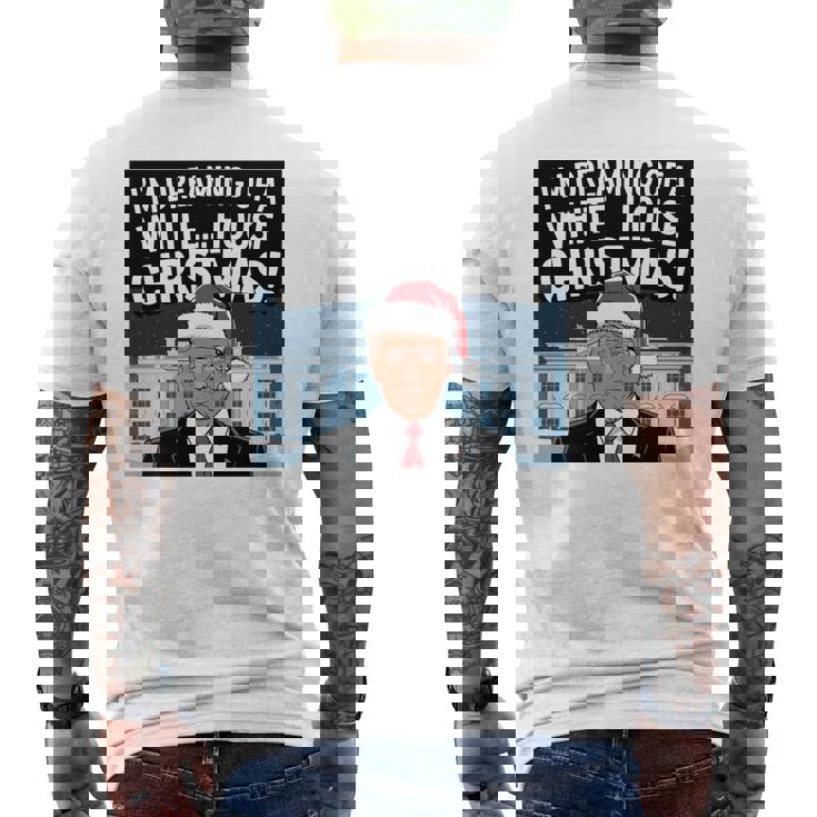 ホワイトハウスのクリスマス・トランプ・ファニー・ホリデーを夢見ている 長袖tシャツ メンズTシャツ バックプリント