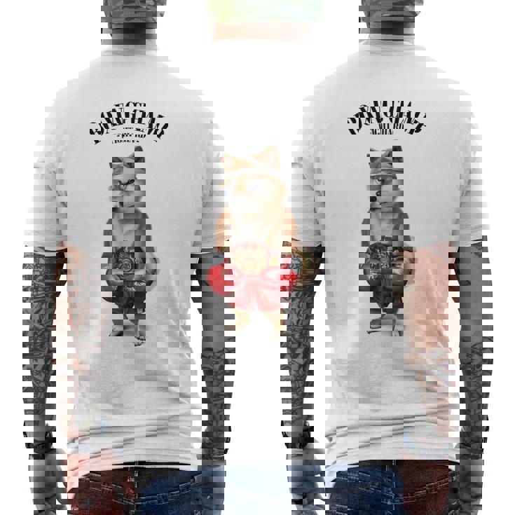 ボクシングチャンピオン 柴犬ファイター メンズTシャツ バックプリント