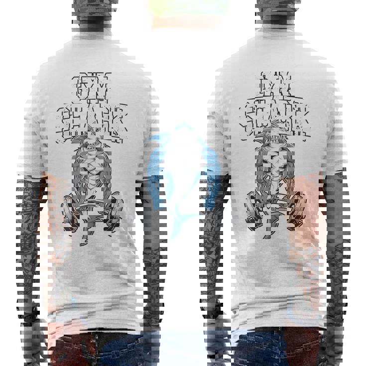 ボディビルダー サメの恋人 ジム フィットネス ワークアウト ボディービル メンズTシャツ バックプリント