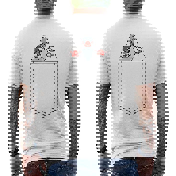 ポケット文鳥 白文鳥 ノーマル文鳥 桜文鳥 並文鳥 シナモン文鳥 文鳥の飼い主 文鳥好き かわいい 文鳥 メンズTシャツ バックプリント