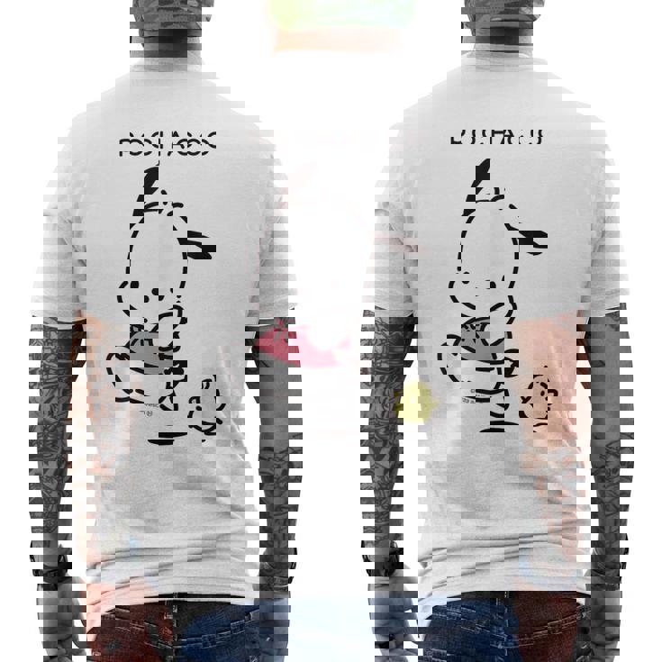 ポチャッコ ランニング ライトカラー メンズTシャツ バックプリント