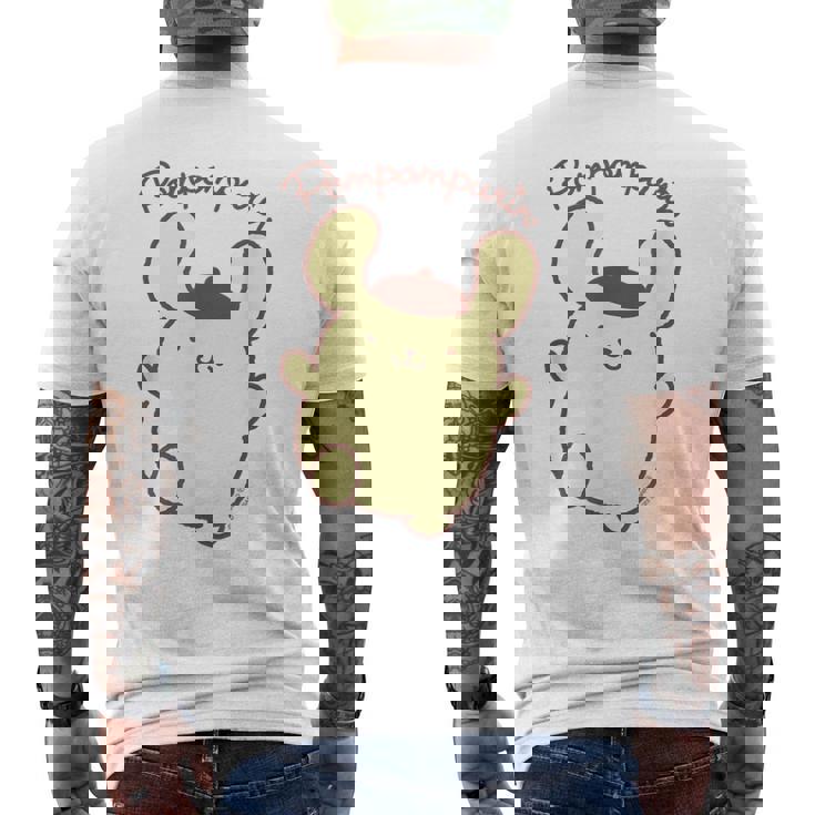 ポムポムプリン ジャンプ ライトカラー メンズTシャツ バックプリント