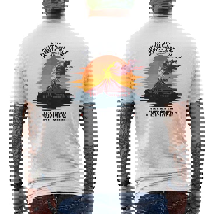 ポンペイ訪問 面白いローマの歴史 メンズTシャツ バックプリント