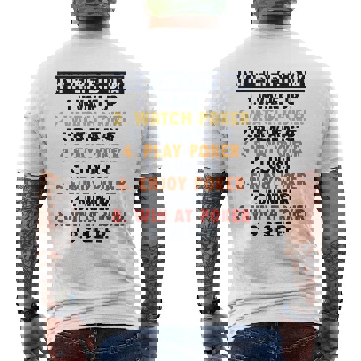 ポーカー パーフェクトデイ ポーカーハンド テキサスホールデムプレーヤー ポーカー メンズTシャツ バックプリント