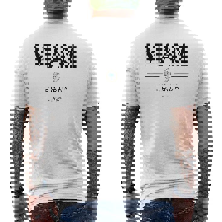 マイアミ フロリダ マイアミ旅行 ヴィンテージ マイアミ フロリダ ギフト メンズTシャツ バックプリント
