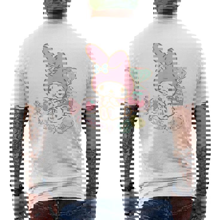 マイメロディ キャンディ ライトカラー メンズTシャツ バックプリント