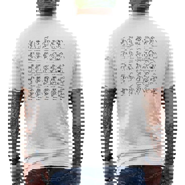 マカク24種 （黒字） メンズTシャツ バックプリント