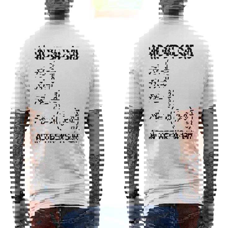 マクスウェル方程式と神は言って、光があった メンズTシャツ バックプリント