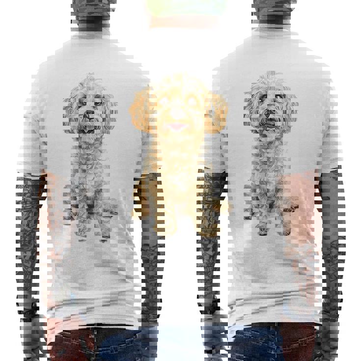 マルチプー犬モチーフペットイラストマルチプー メンズTシャツ バックプリント