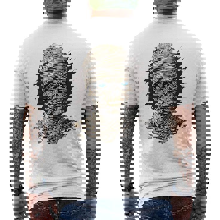 ミイラ コスチューム ハロウィン 不気味なアート ミイラ メンズTシャツ バックプリント