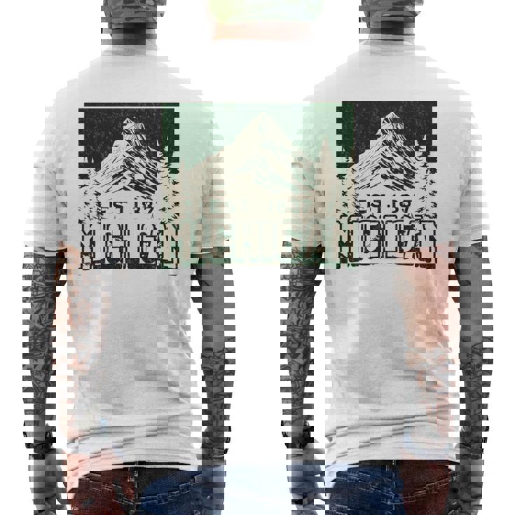 ミシガン 長袖tシャツ メンズTシャツ バックプリント