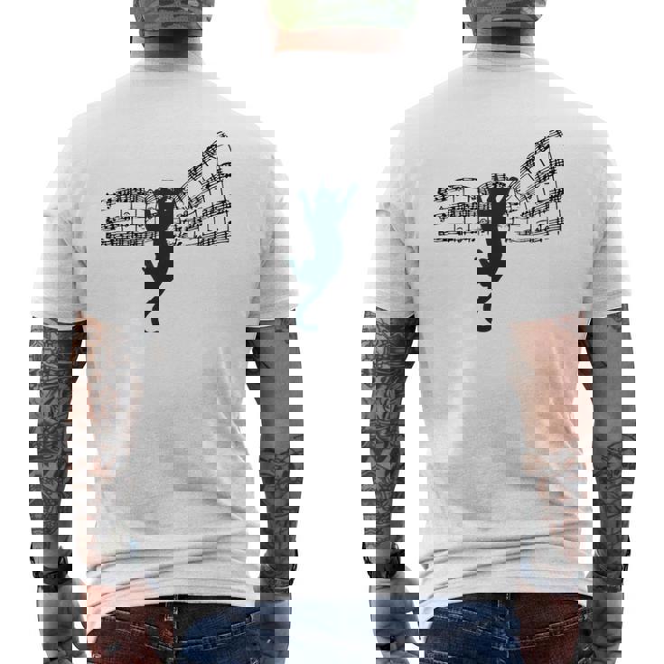 ミュージカル 楽譜上の猫 楽譜 メンズTシャツ バックプリント