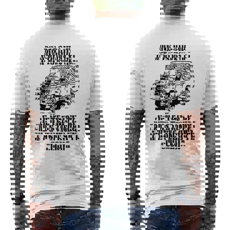 ミリタリーユーモア ランドローバーのファン メンズTシャツ バックプリント