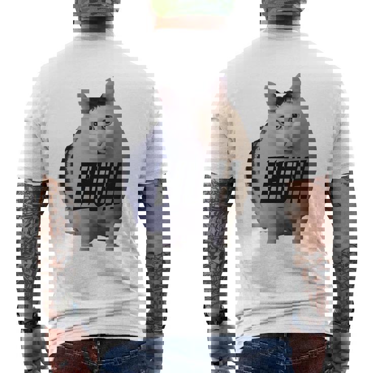 ミームハァキャット面白い 長袖tシャツ メンズTシャツ バックプリント