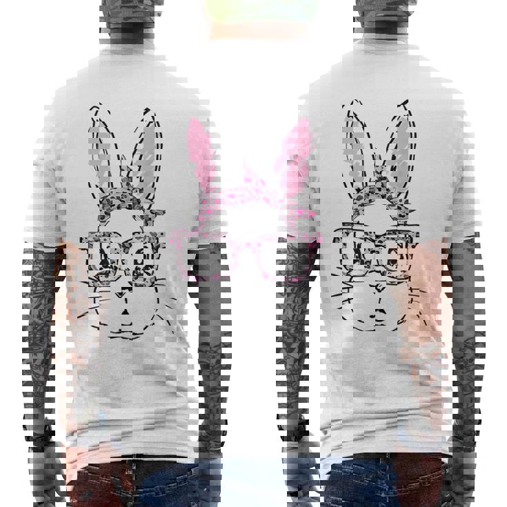 メガネをかけたウサギ ウサギ好き うさぎ好き うさぎの飼い主 おもしろ うさぎ 兎 メンズTシャツ バックプリント