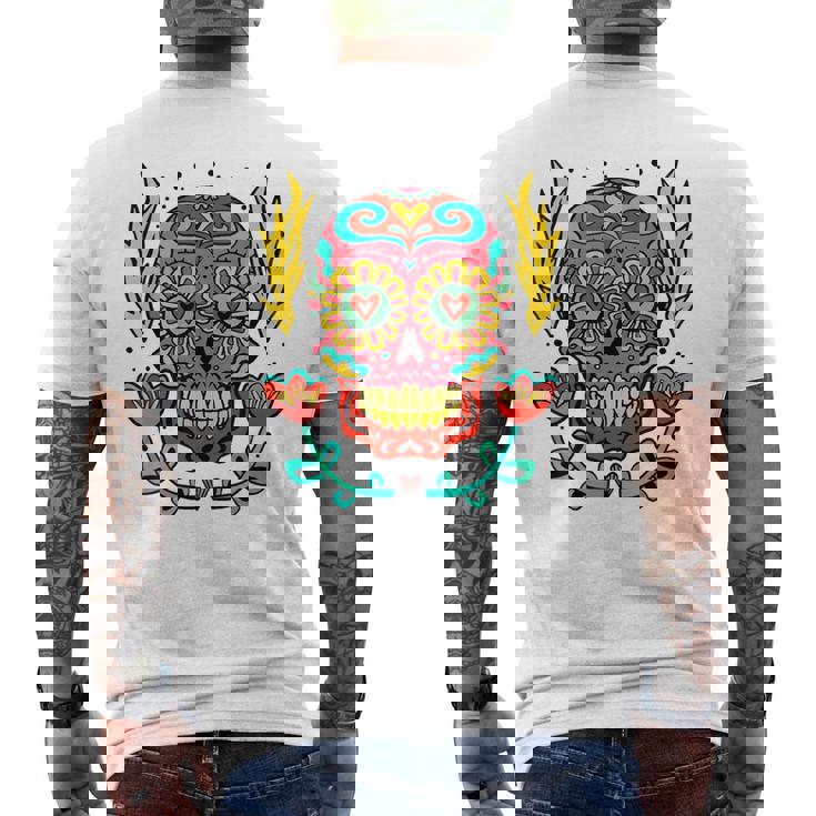 メキシカンホリデー カーニバル マスク カラフル スカル メンズTシャツ バックプリント