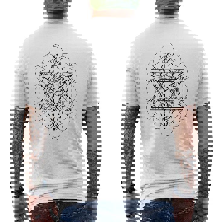 メタトロンキューブ マカバ（スターテトラヒドロン）神聖幾何学 メンズTシャツ バックプリント