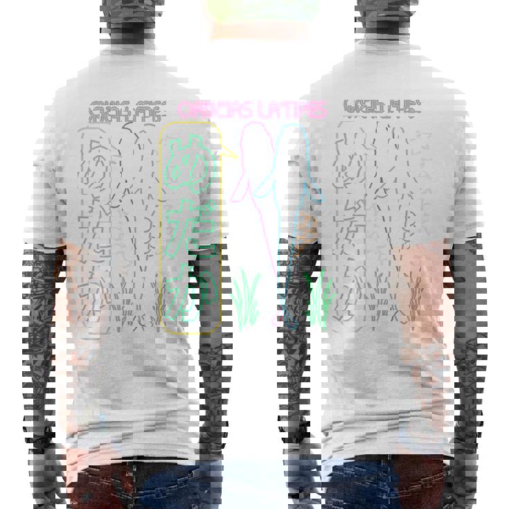 メダカ飼育者向け「めだかネオンデザイン」-バックプリント- メンズTシャツ バックプリント