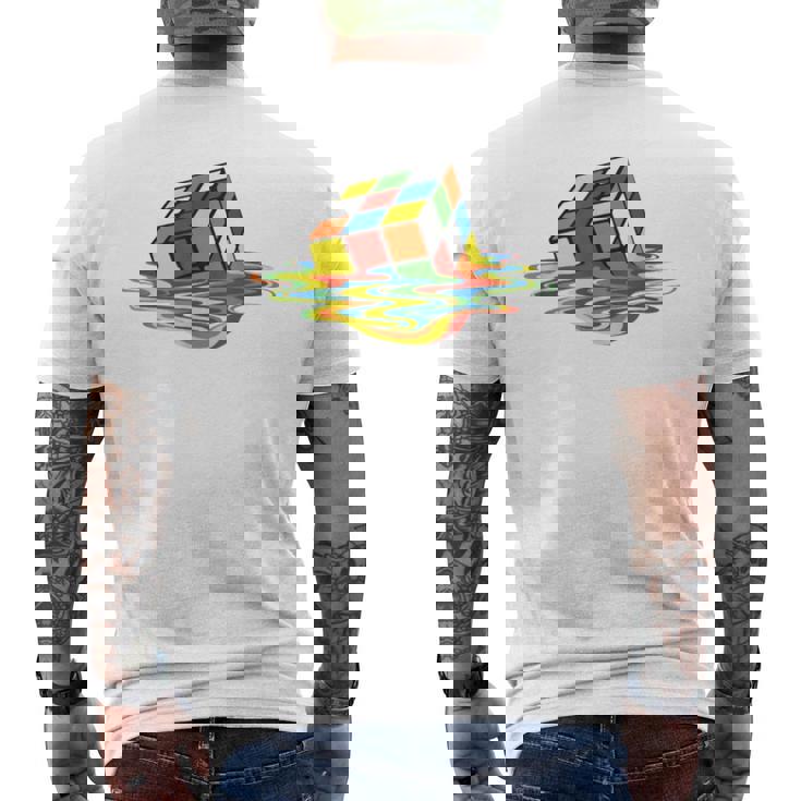メルティング ルービックキューブ メンズTシャツ バックプリント