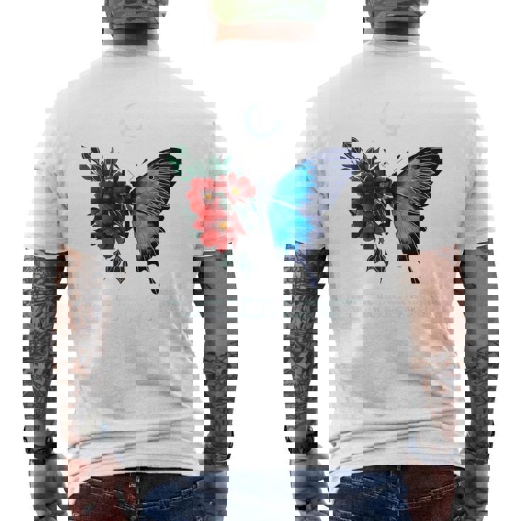 モナーク 蝶 天体 蝶 太陽 月 満ち欠け マジカル。 メンズTシャツ バックプリント